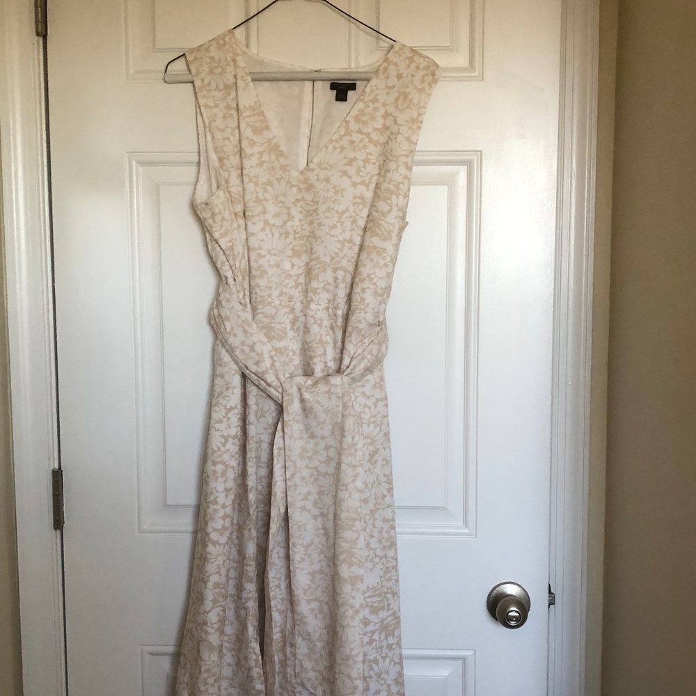 Ann Taylor Petite Floral Tie Waist Midi Dress
